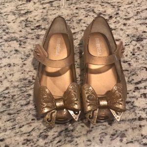 Mini Melissa Toddler Girls Sz 8 Gold Glitter